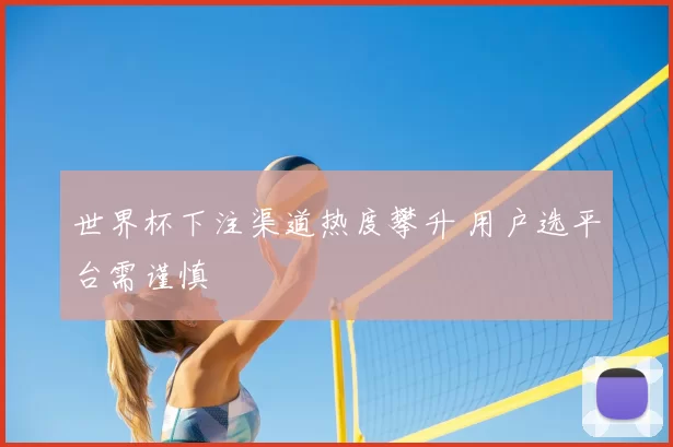世界杯下注渠道热度攀升 用户选平台需谨慎